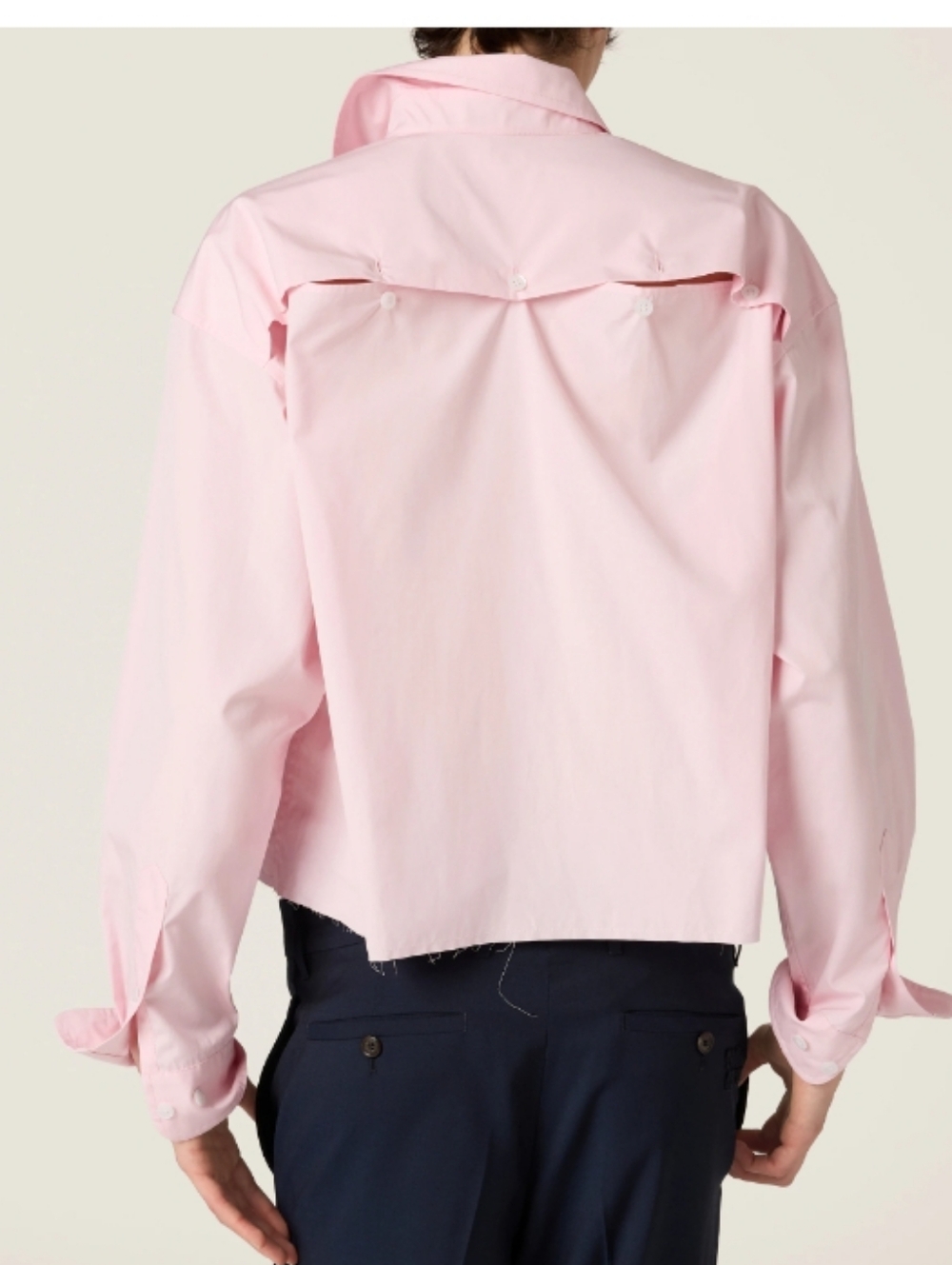 Miu Miu Pink Poplin Button Down Cropped Shirt Size 40 - Picture 8 of 14